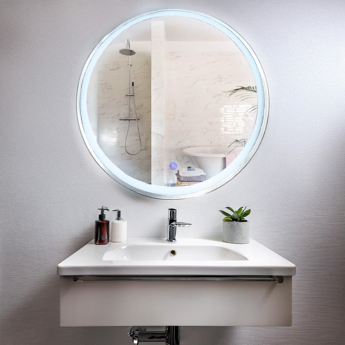 Espejo circular con iluminacion LED Tres tonos 60cm