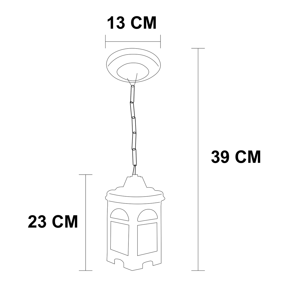 Lámpara Colgante Farol Arcos Verde