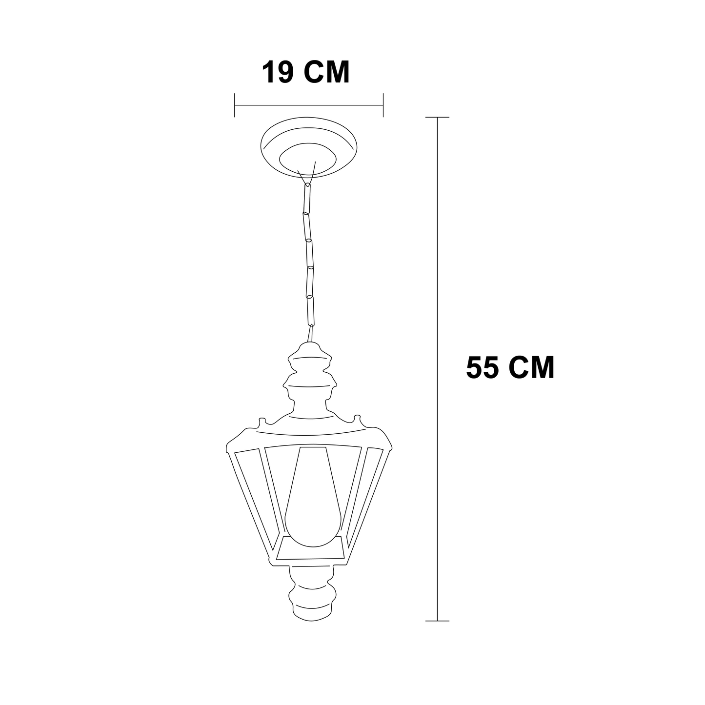 Lampara Colgante Farol De 4 Lados Blanco Grande