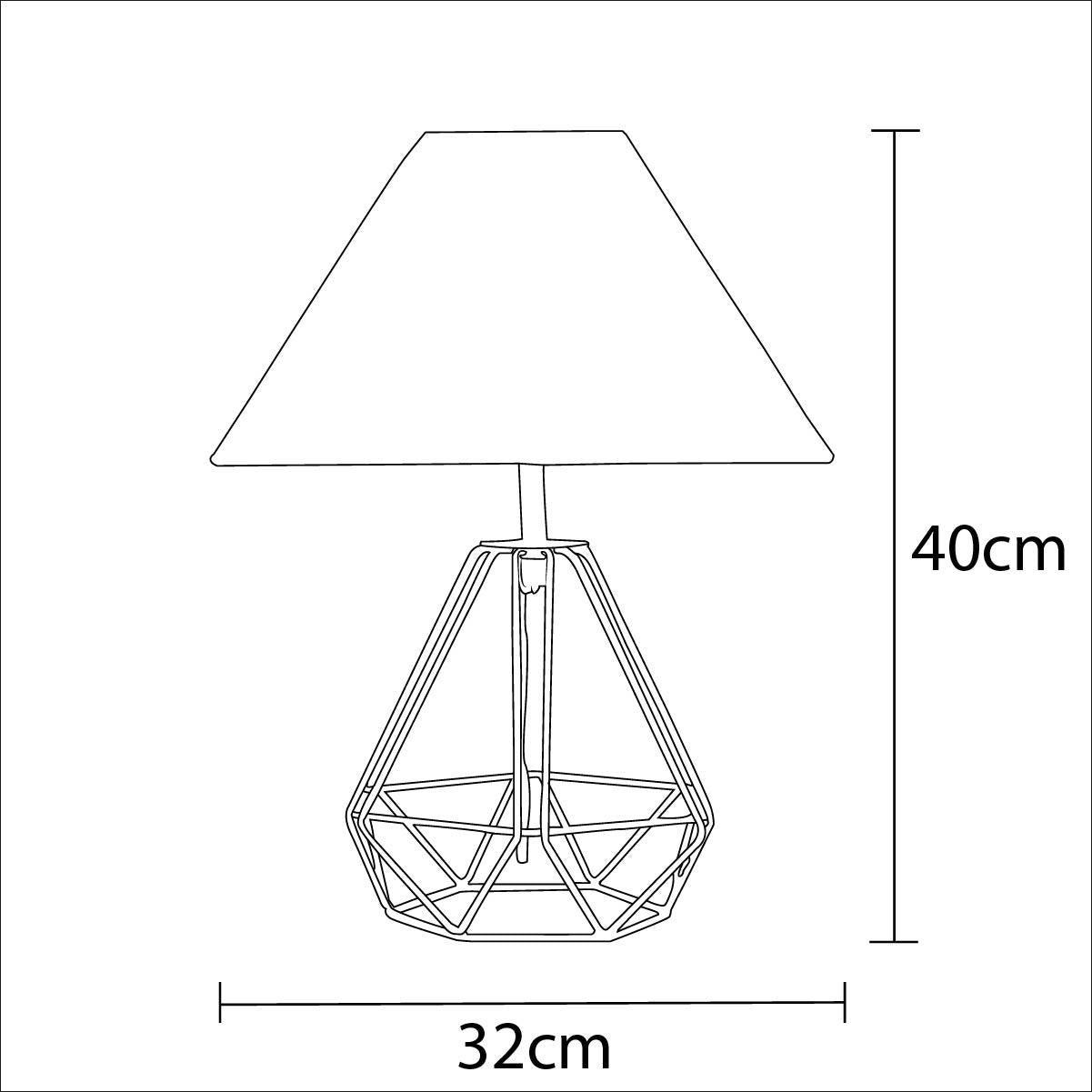 Lampara de Mesa Rubi Pantalla Negro