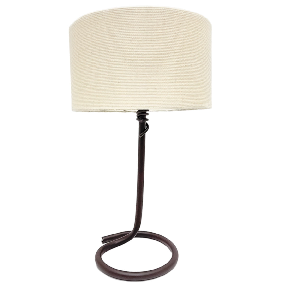 Lámpara de Mesa Herraje Espiral Chocolate Pantalla Beige