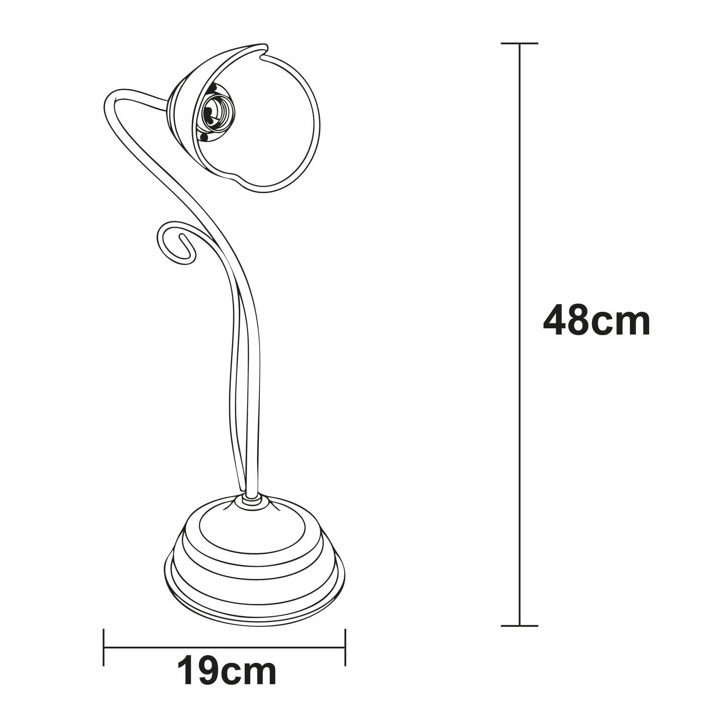 Lámpara de Mesa Con Pantalla de Cristal Cortada