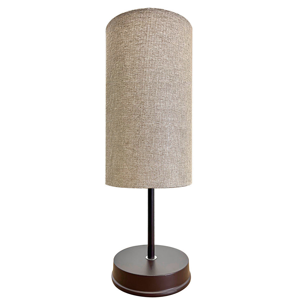 Lampara de Mesa Base Chocolate Pantalla Beige