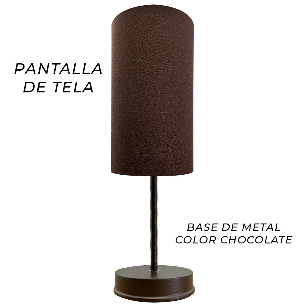 Lampara de Mesa Base Chocolate Pantalla Chocolate