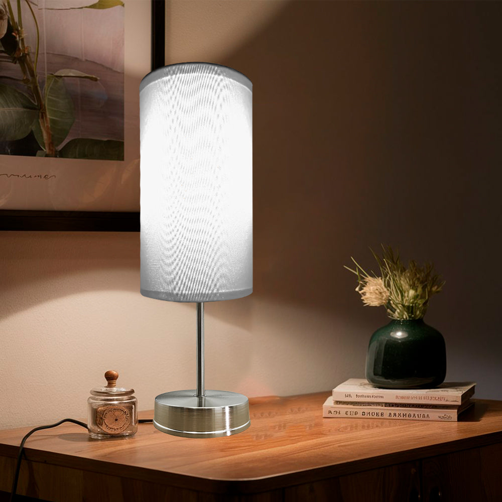 Lampara de Mesa Base Satin Pantalla Blanco