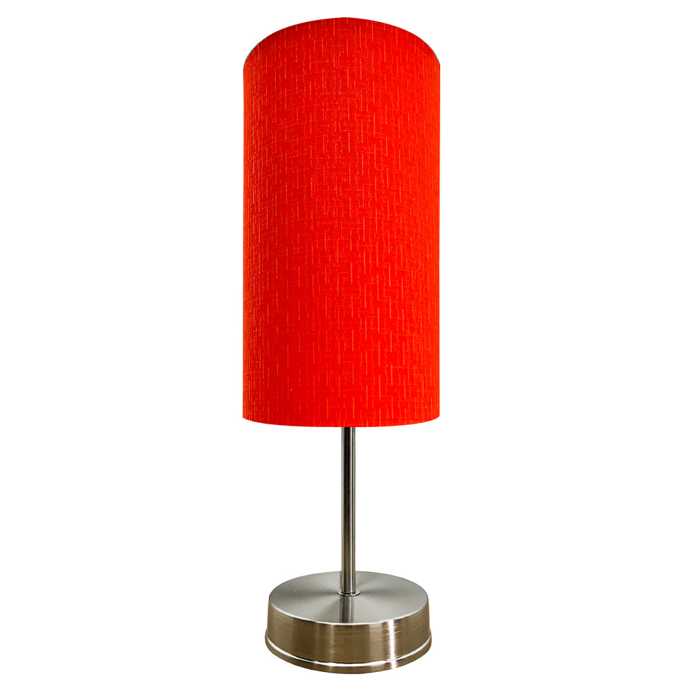 Lampara de Mesa Base Satin Pantalla Naranja