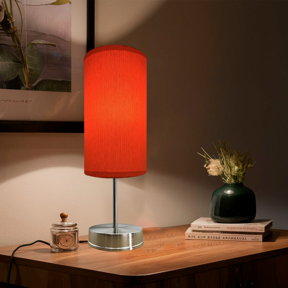 Lampara de Mesa Base Satin Pantalla Naranja