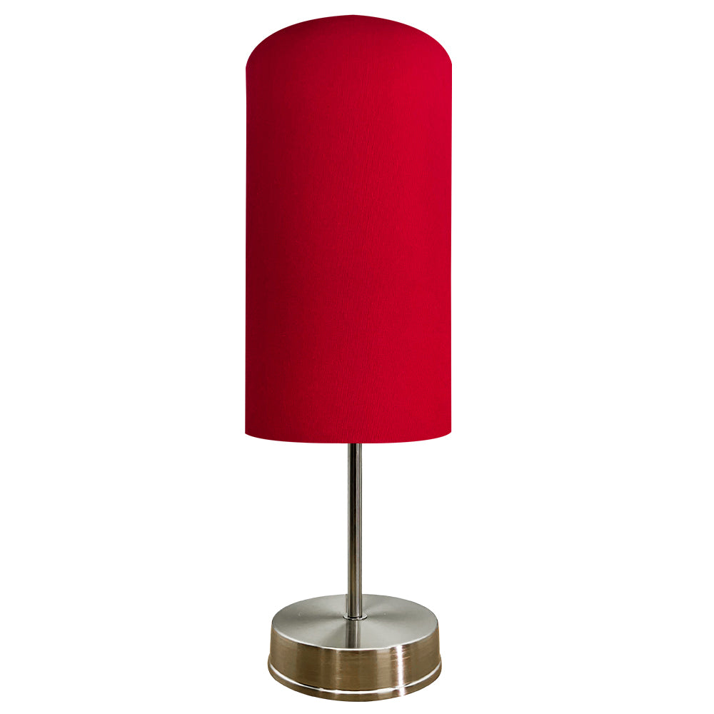 Lampara de Mesa Base Satin Pantalla Rojo