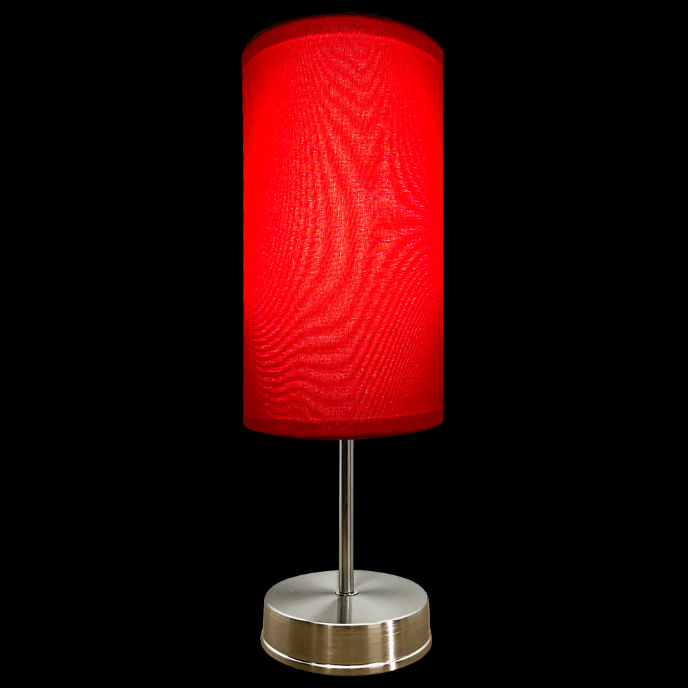 Lampara de Mesa Base Satin Pantalla Rojo