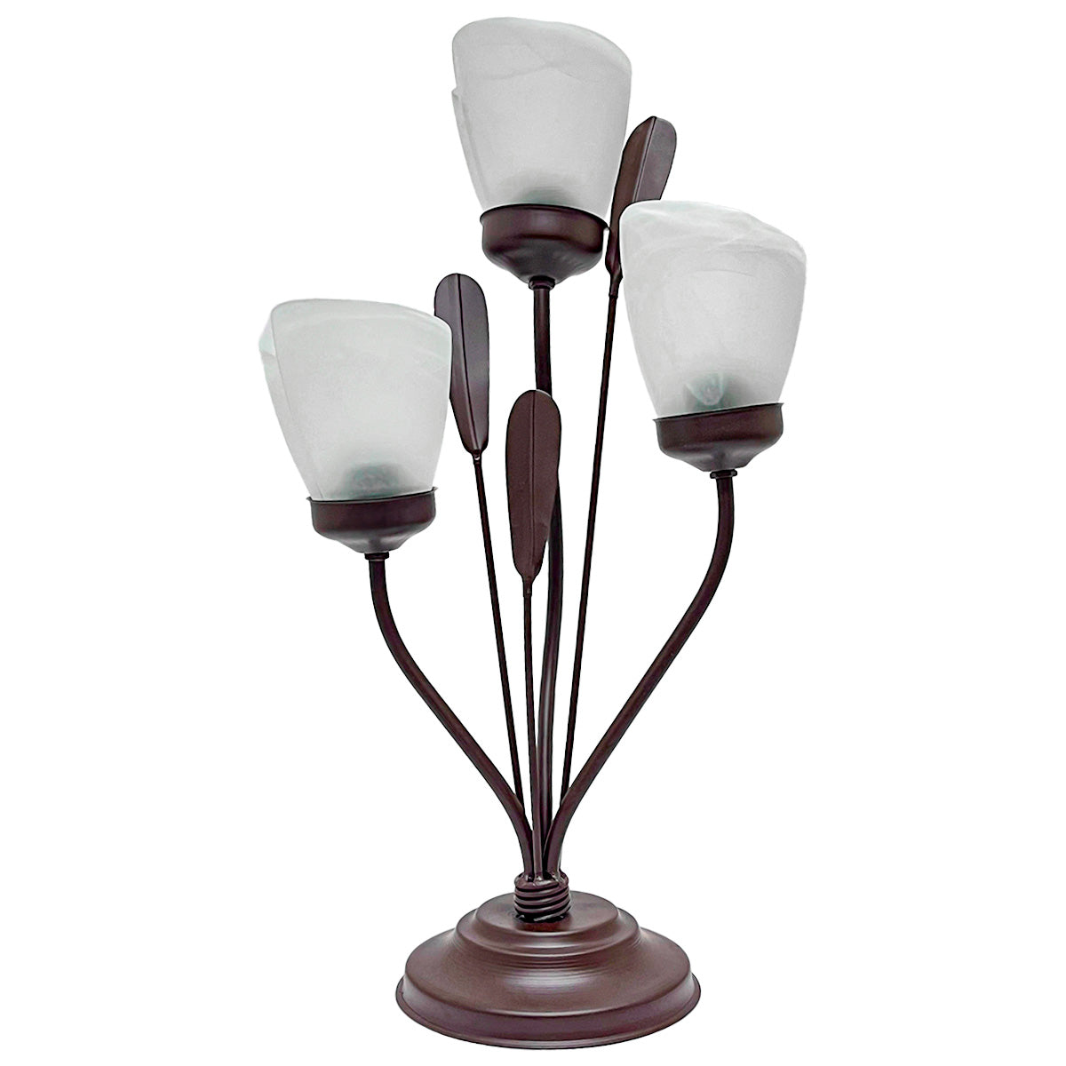 Lámapra de Mesa Flores Pantalla Cortada Blanco Marmol