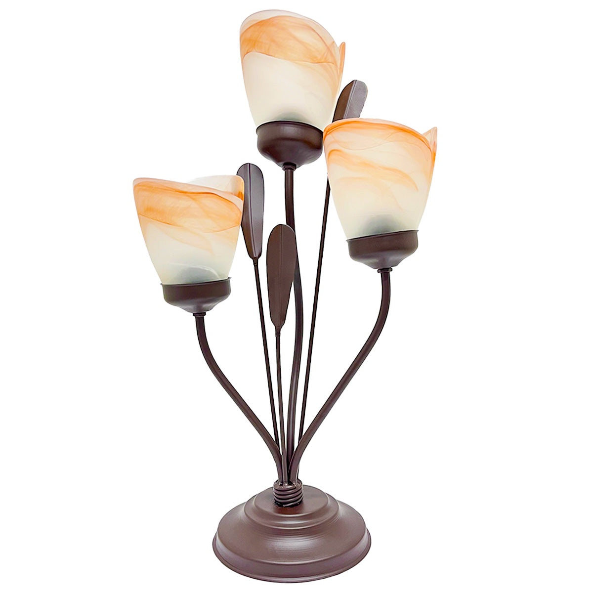 Lámapra de Mesa Flores Pantalla Cortada Tabaco