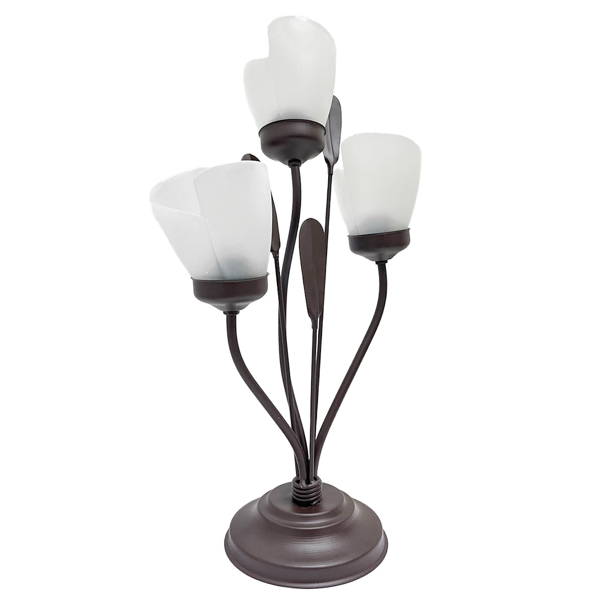 Lámapra de Mesa Flores Pantalla Cortada Blanco Acido