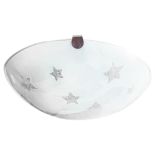 Lámpara de Techo, Pantalla de Cristal, Luna y Estrellas