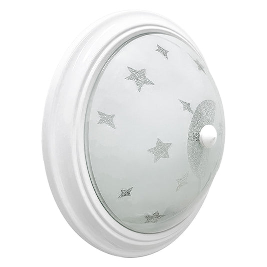 Lámpara de Techo Circular Color Blanco Pantalla Estrellas
