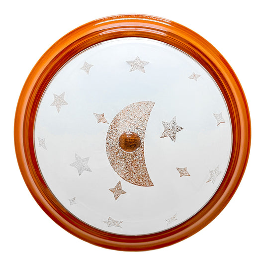 Lámpara de Techo Circular Color Madera Pantalla Estrellas