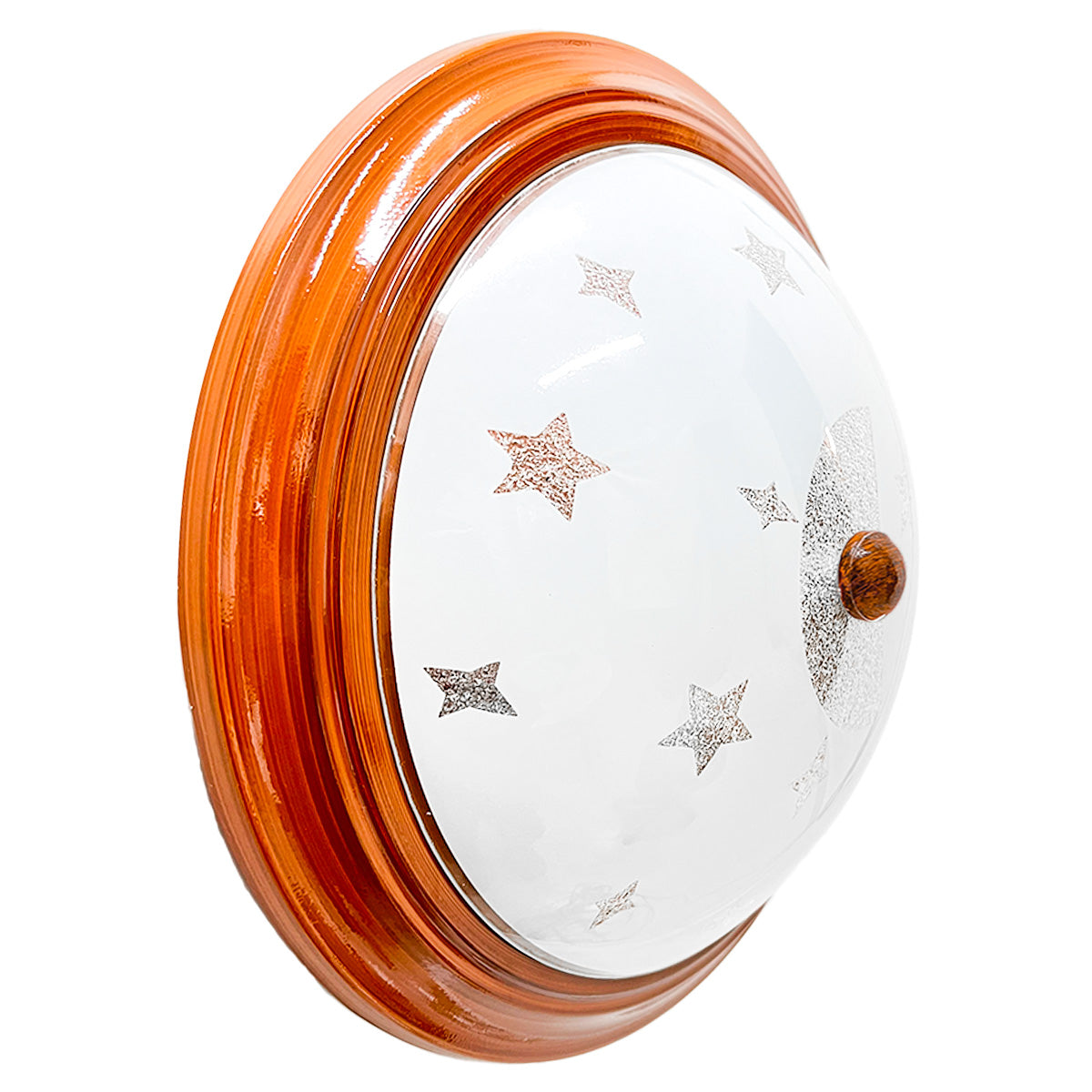 Lámpara de Techo Circular Color Madera Pantalla Estrellas