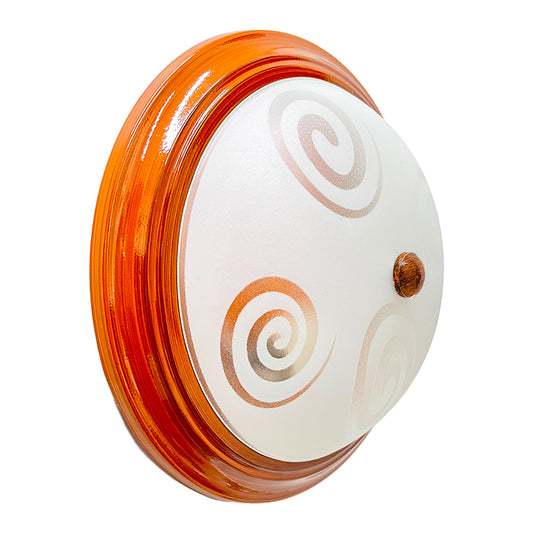 Lámpara de Techo Circular Color Madera Pantalla Caracoles