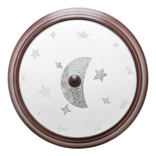 Lámpara de Techo Circular Color Chocolate Pantalla Estrellas