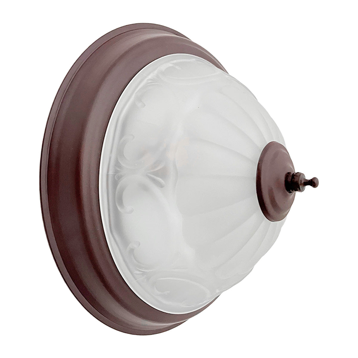 Plafón Rustico Grande Pantalla de Cristal Blanco