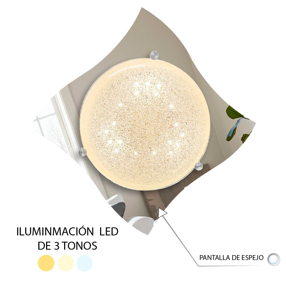 Plafon P 39 LED 18w 3 Tonos Pañuelo Espejo