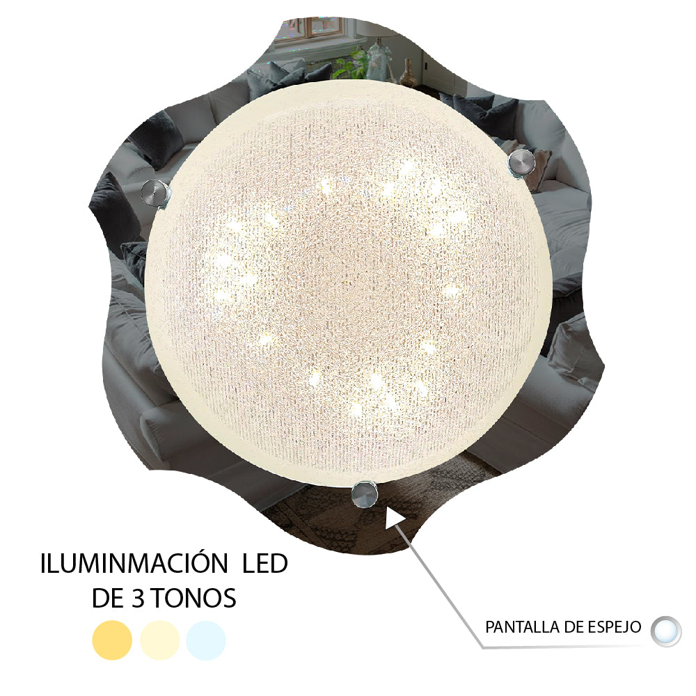 Plafon P 39 LED 18w 3 Tonos Sol Espejo
