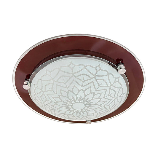 Plafon P-39 Redondo Cristal Chocolate Pantalla Mandala