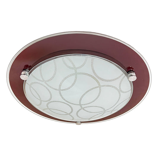 Plafon P-39 Redondo Cristal Chocolate Pantalla Circulos