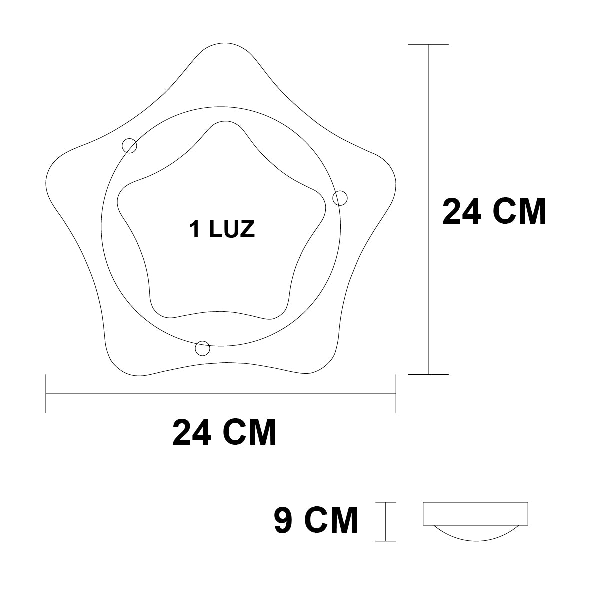 Lámpara de Techo Plafon P-39 Chico Estrella