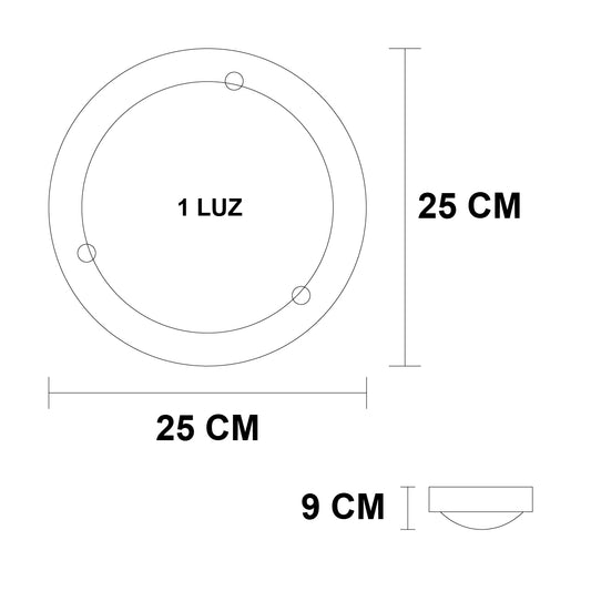 Plafon P 39 redondo Chico Trasnparente