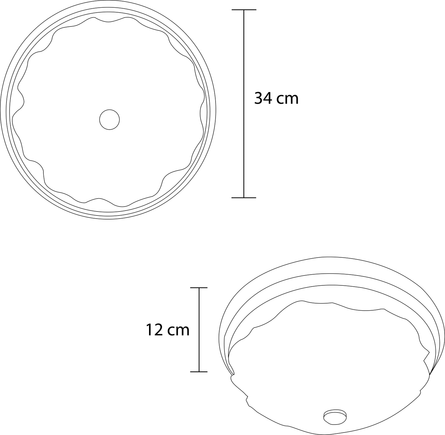 Lampara De Techo, Luz Ideal, Plafón P-42 Jumbo Choco