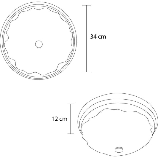 Lampara De Techo, Luz Ideal, Plafón P-42 Jumbo Choco Espiga
