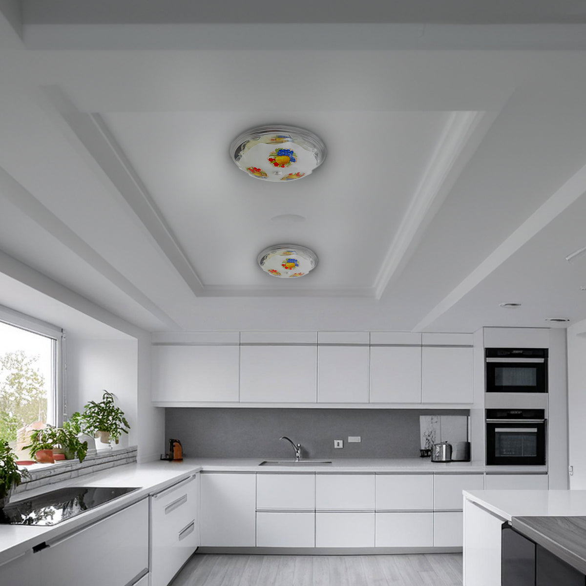 Lampara De Techo, Luz Ideal, Plafón P-42 Jumbo Cromo Frutas