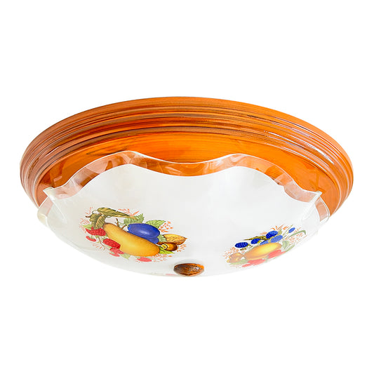 Lampara De Techo, Luz Ideal, Plafón P-42 Jumbo Madera Frutas