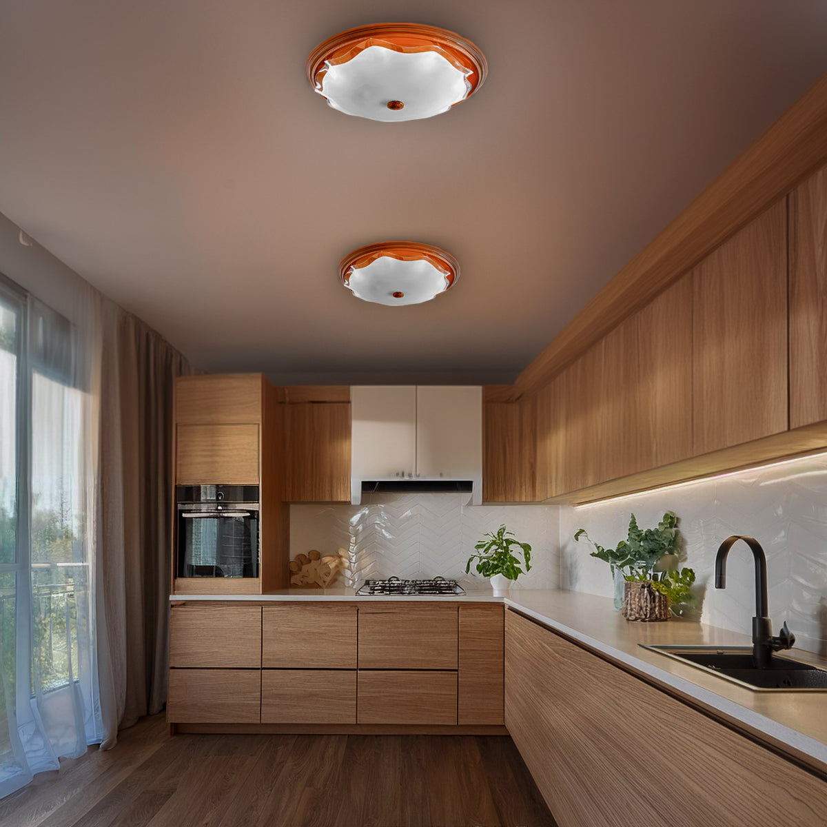 Lampara De Techo, Luz Ideal, Plafón P-42 Jumbo Madera Liso