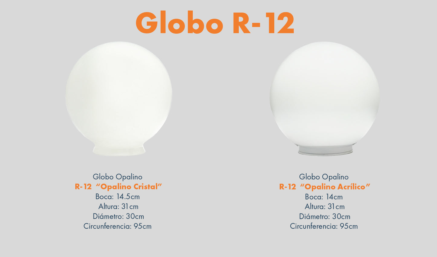 Globo R-12 Cristal Opalino