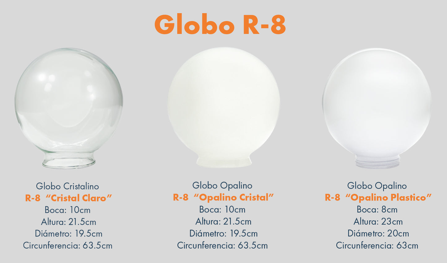 Globo R-8 Cristal Transparente