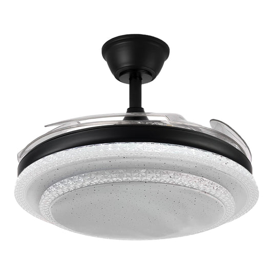 Ventilador de Aspas Retractiles Con Luz de LED Negro 7802