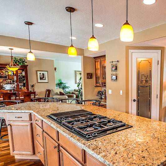 Lámpara de Techo Colgante, Campana de Cristal Chica Herraje Negro