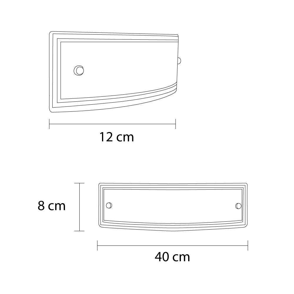 Lámpara de Pared Pantalla de Cristal A-12 Largo