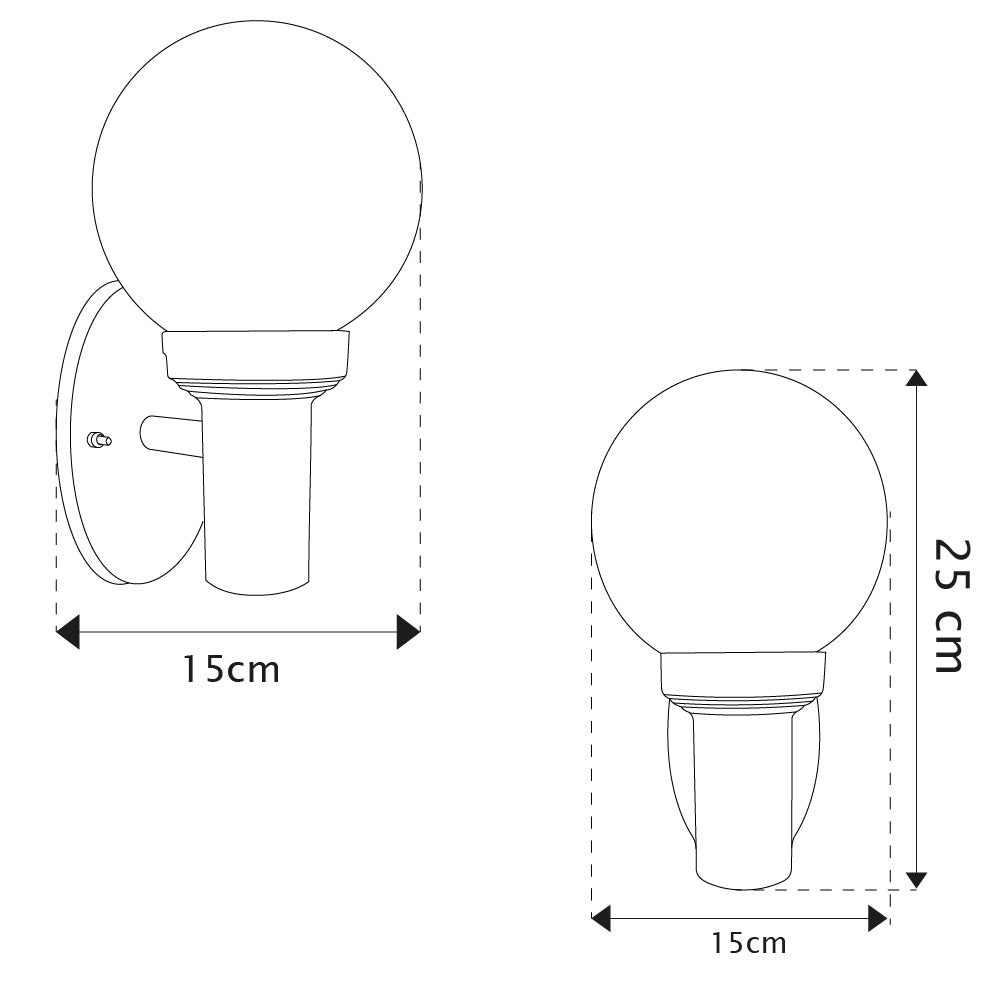 Lámpara de Pared Exterior, Antorcha A-1 Blanca