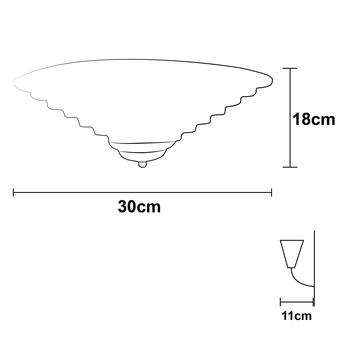 Arbotante con pantalla de Cristal Escalonada Con Remate Latonado
