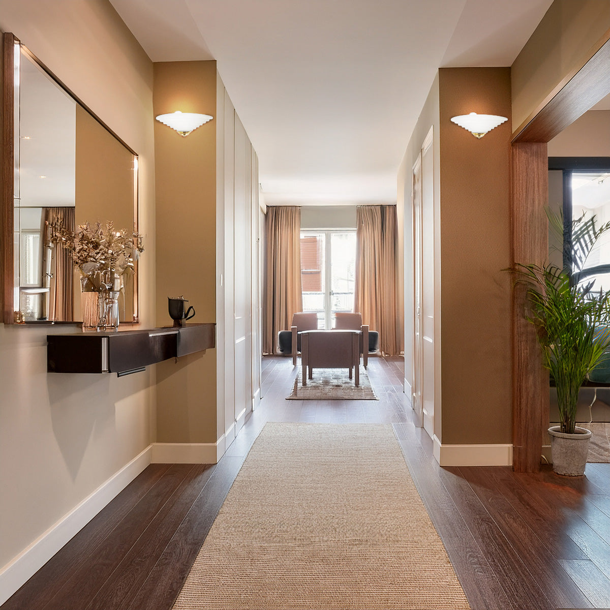 Arbotante con pantalla de Cristal Escalonada Con Remate Latonado