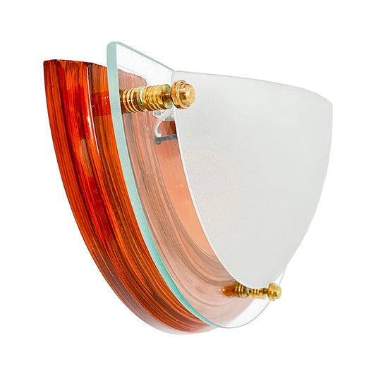 Arbotante Media Luna Base Color Madera