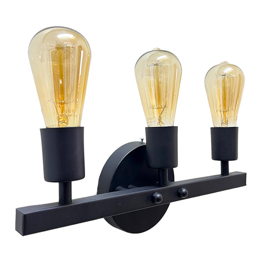 Arbotante Regleta 3 focos Vintage Color Negro Negro