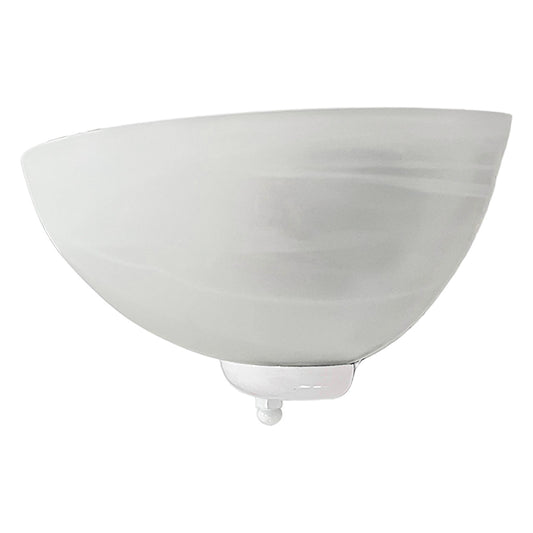 Arbotante Remate Blanco Pantalla de Cristal Blanco Marmol