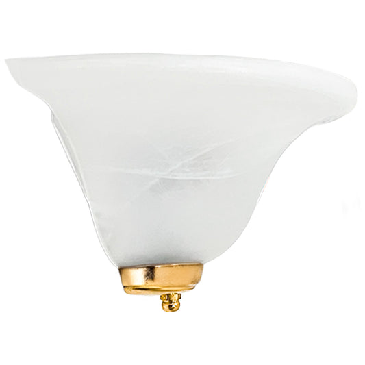 Arbotante Pantalla de Cristal Blanco Mármol Remate Latonado