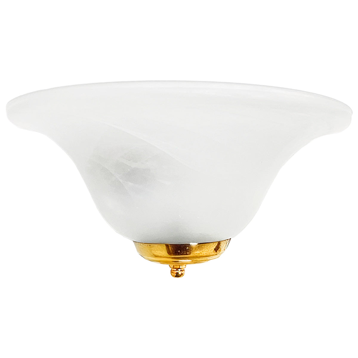 Arbotante Pantalla de Cristal Blanco Mármol Remate Latonado