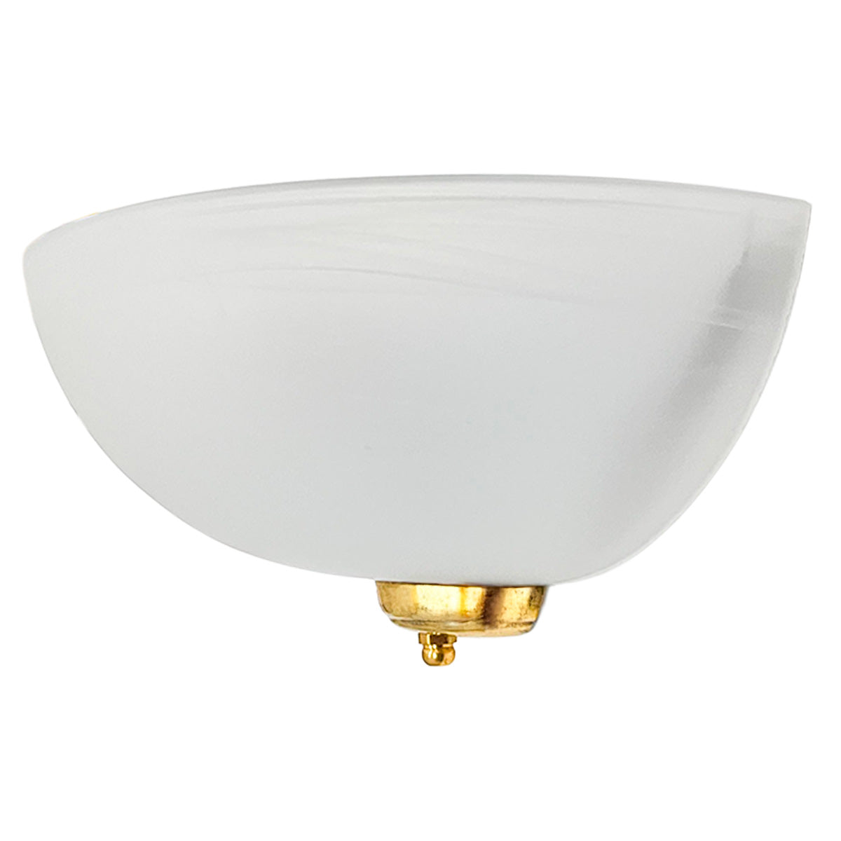 Arbotante Tazón Base Latonado Pantalla de Cristal Blanco Mármol