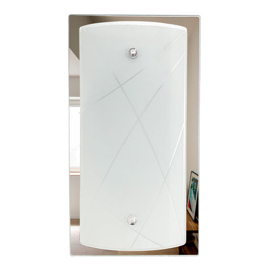 Arbotante Base Espejo Pantalla Blanca Rayada