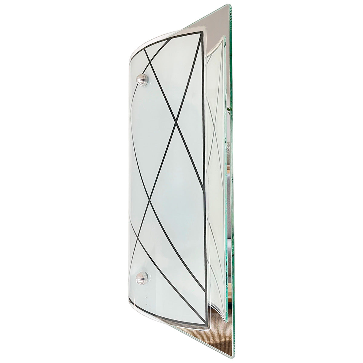 Lampara Arbotante Espejo A-39 Pantalla Rayas Negro